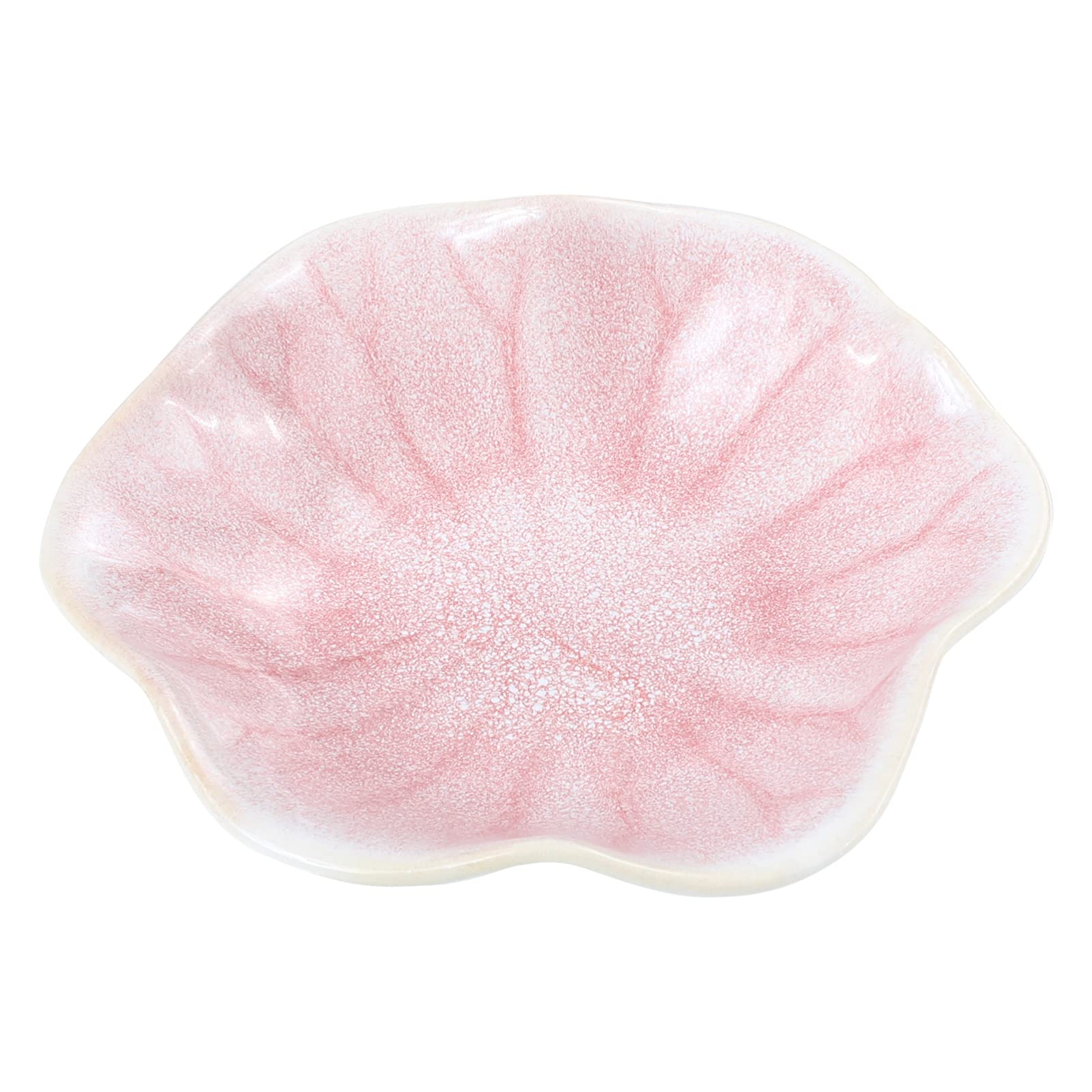 Holibanna Ceramic Seasoning Dish Lotus Leaf Shaped Sauce Condiment Sushi Soy Dipping Bowl Pink Snack Serving Dish for Wedding Jewelry Holder Dresser Display Plate