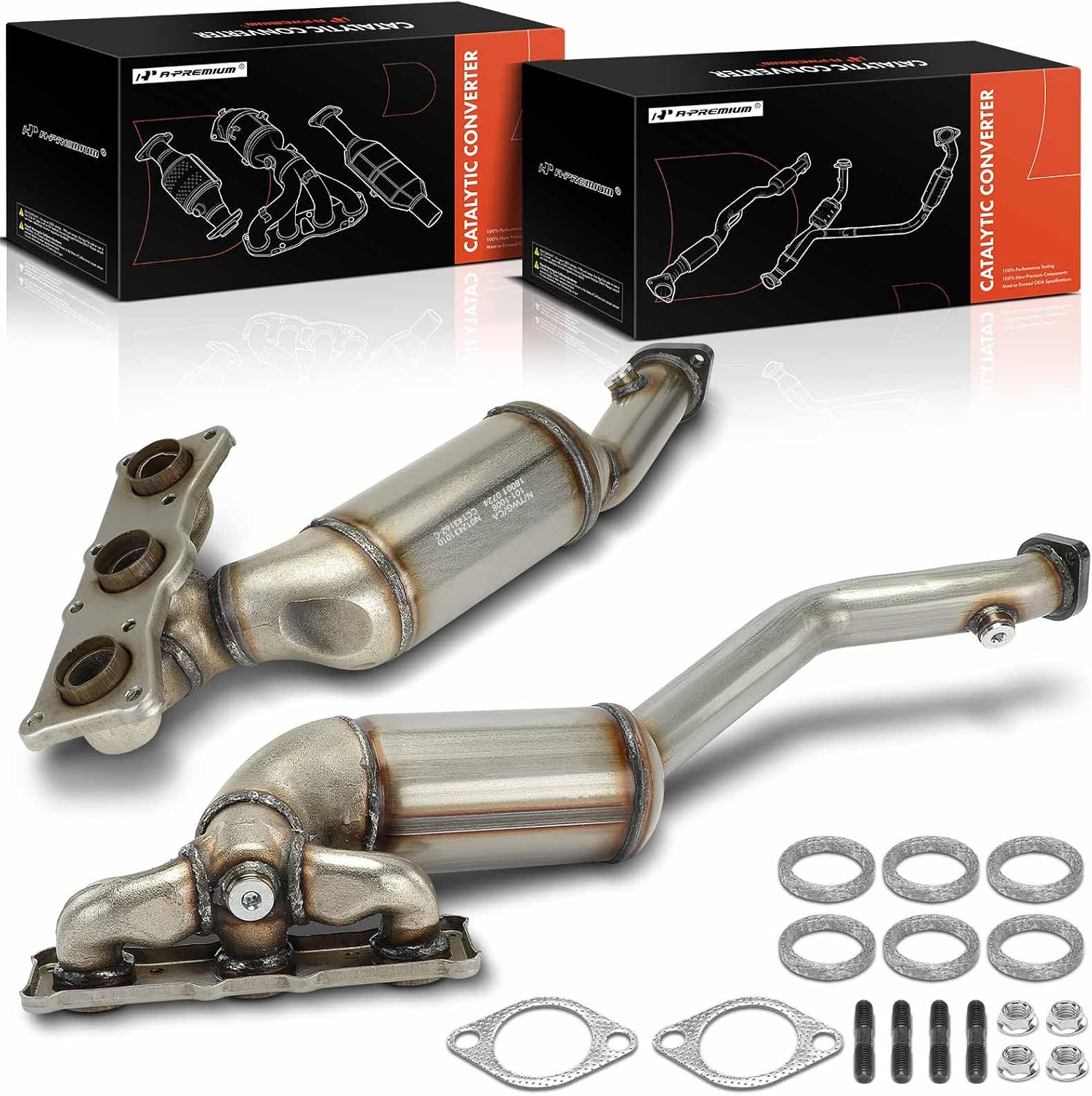 A-Premium 2-PC Front and Rear Catalytic Converter Kit Direct-Fit Compatible with BMW X3 2007 2008 2009 2010 3.0L, E.P.A. Compliant