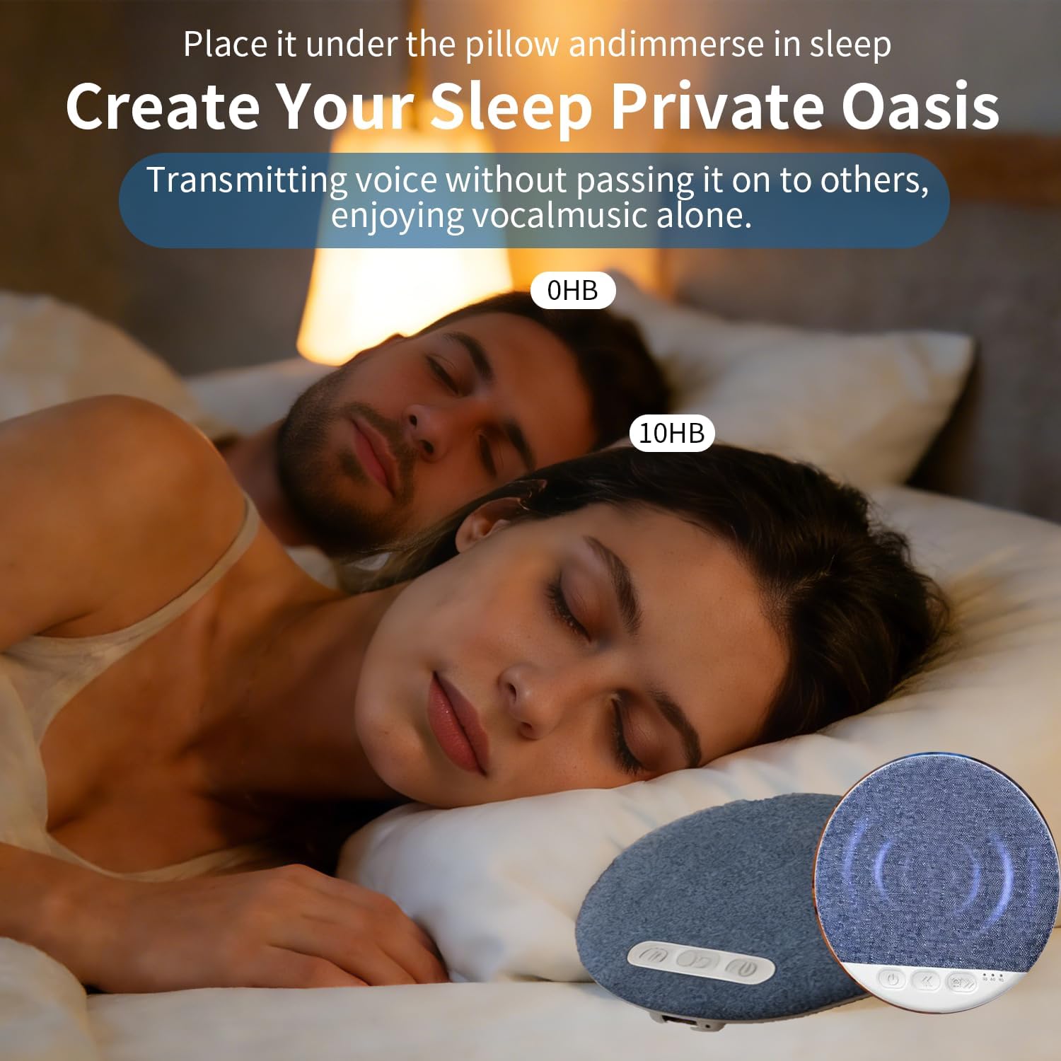 Bluetooth Pillow Speaker for Sleeping,2026 Upgraded Ultra -Thin Wireless Under Pillow Speaker with Stereo Bass, White Noise Timer, Private Sound Aid for Side Sleepers, Adults & Kids (Blue) - 3