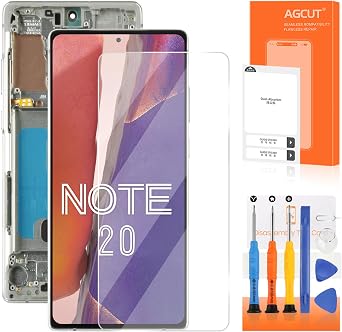 OLED for Samsung Galaxy Note20 4G 5G Screen Replacement for Samsung Note 20 5G LCD Display N980 SM-N981U SM-N981W LCD Digitizer Touch Screen Assembly with FrameOriginal Size,with Fingerprint Green