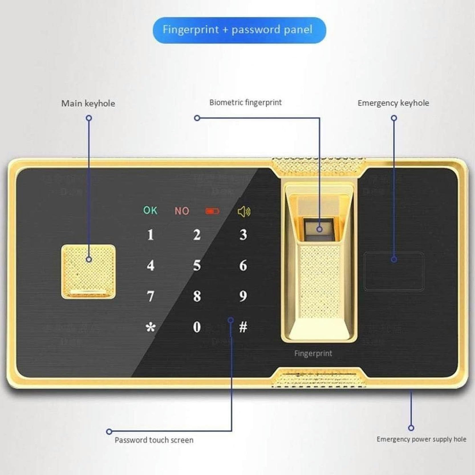 Cassette di Sicurezza per la Sicurezza Domestica Schermo per Impronte digitali Casseforti digitali Cassette di Sicurezza per Cassette di Sicurezza Cassette elettroniche per la casa per la