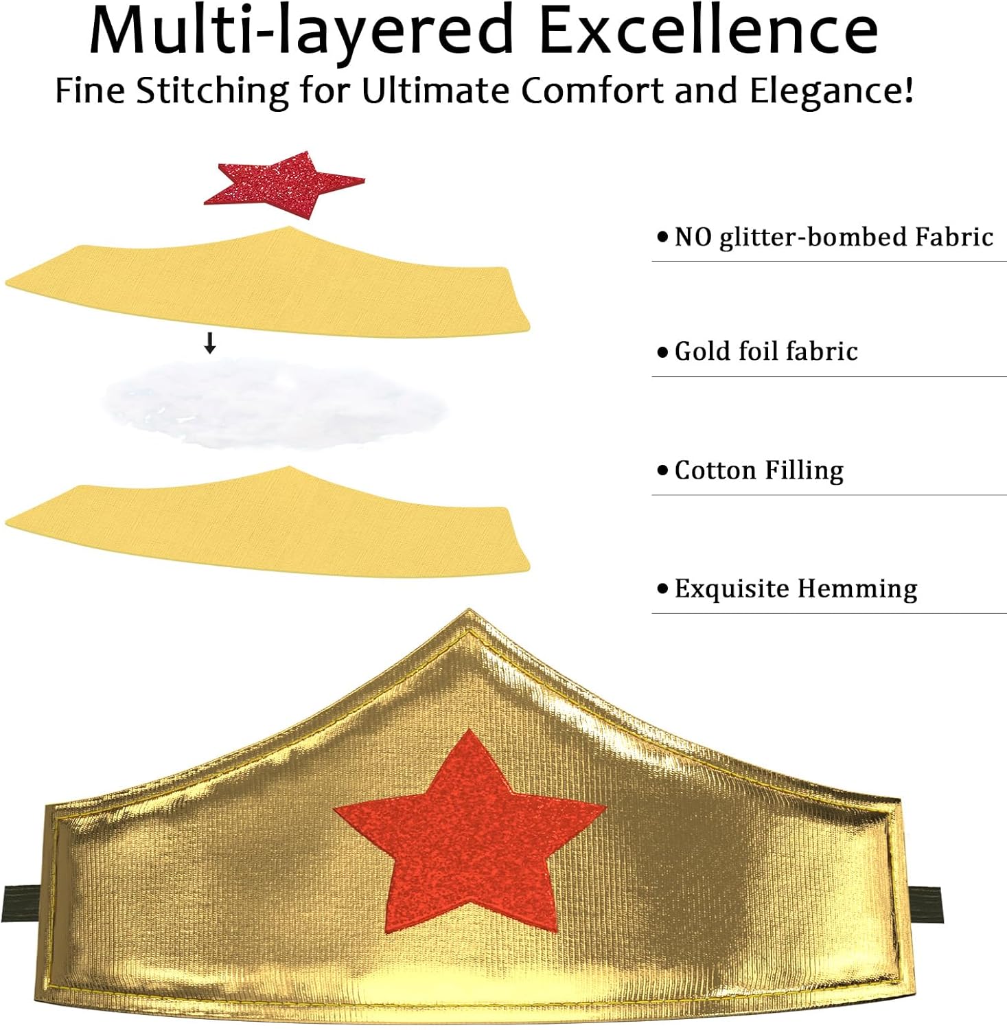 iROLEWIN Wonder Star Superhero-Costumes for Girls Dress-Up Super-Hero-Capes for Kids Tiara Tutu as Christmas Birthday Gifts - Image 3