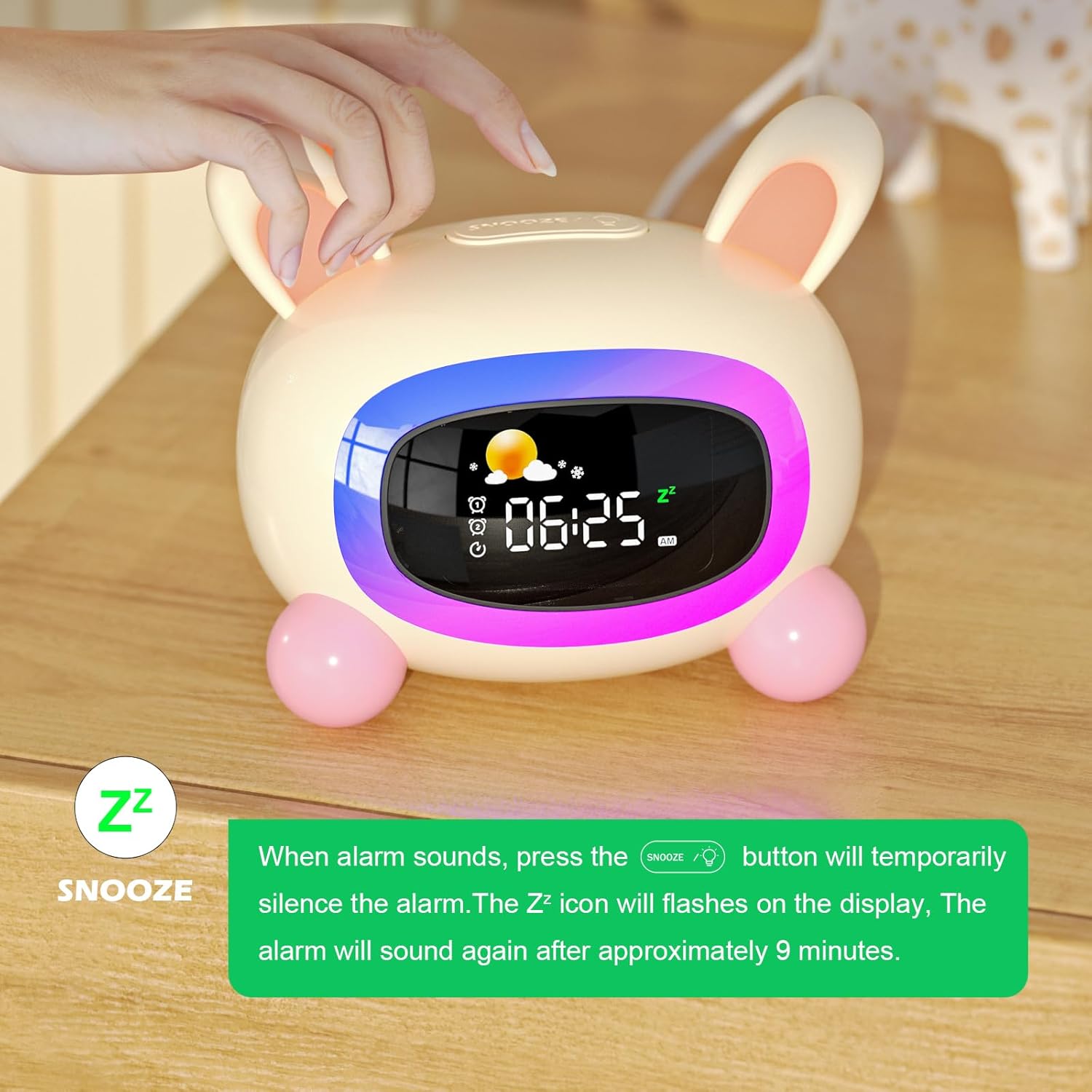 Ok to Wake Alarm Clock for Kids, Toddlers Night Light Clock for Bedroom, Sleep Training Clock with Night Light & Sound Machine, Birthday Gift for Boy Girls Children