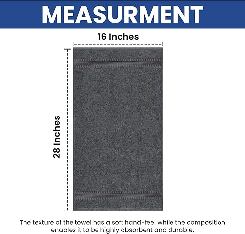 Miniatura 4 de Linteum Textile - Juego de 6 toallas, 16 x 28 pulgadas, 100% algodón suave, sin torsión, 16 hilos individuales hilado en anillo, toallas de mano y