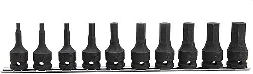 Miniatura 2 de Genius Tools TH-410S 10 piezas 1/2" Dr. SAE Juego de destornilladores de cabeza hexagonal