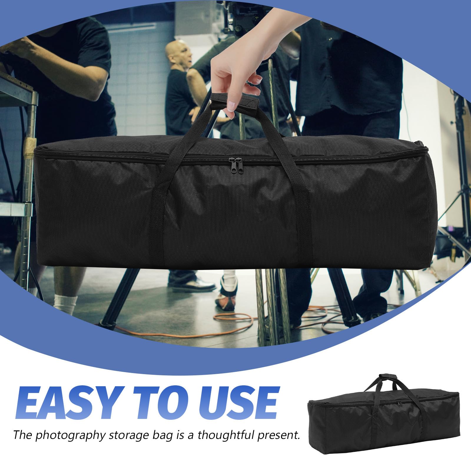 Toddmomy Borsa per Cavalletto Fotografico Singolo Strato Oxford Nero | Doppia Cerniera, Maniglia da Trasporto, Design Pieghevole e Riutilizzabile, Formato per Accessori