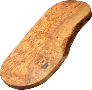 Erreke Natural olive wood board for kitchen cutting, wood board for serving, chopping, meat, grill cheese, bread, snacks, rustic craft (43 x 21 cm) | Träskärbräda Kök. Vändbar och Handtillverkad för Servering och Skärning av Ost Chark Bröd. Rustik Medelhavsstil. Tålig