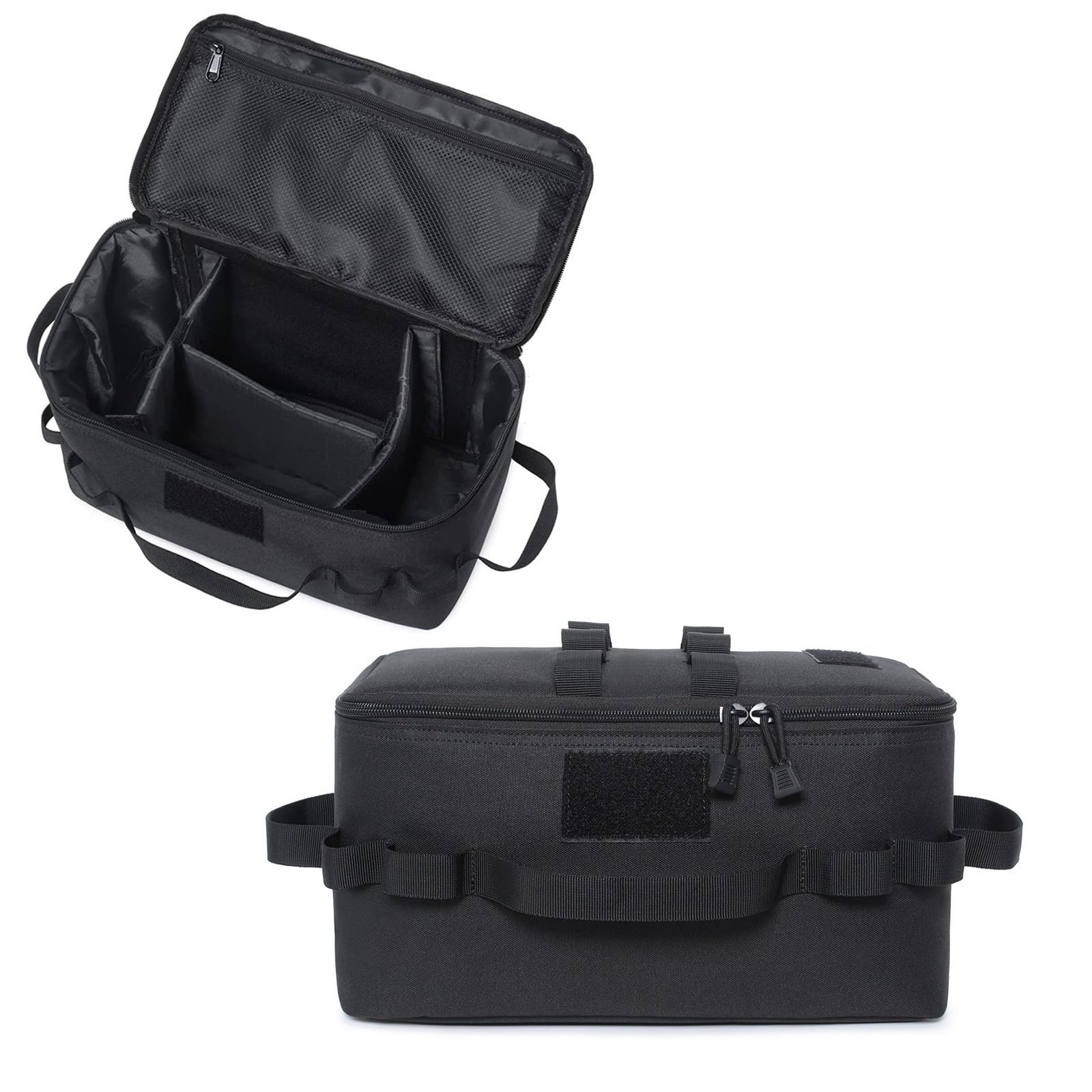 Hosoncovy Outdoor Camping Gas Tank Storage Bag, Cooking Utensils Cookware Gadgets Bag, Grill Carry Bag Organizer for Travel Picnic Barbecue (Black)