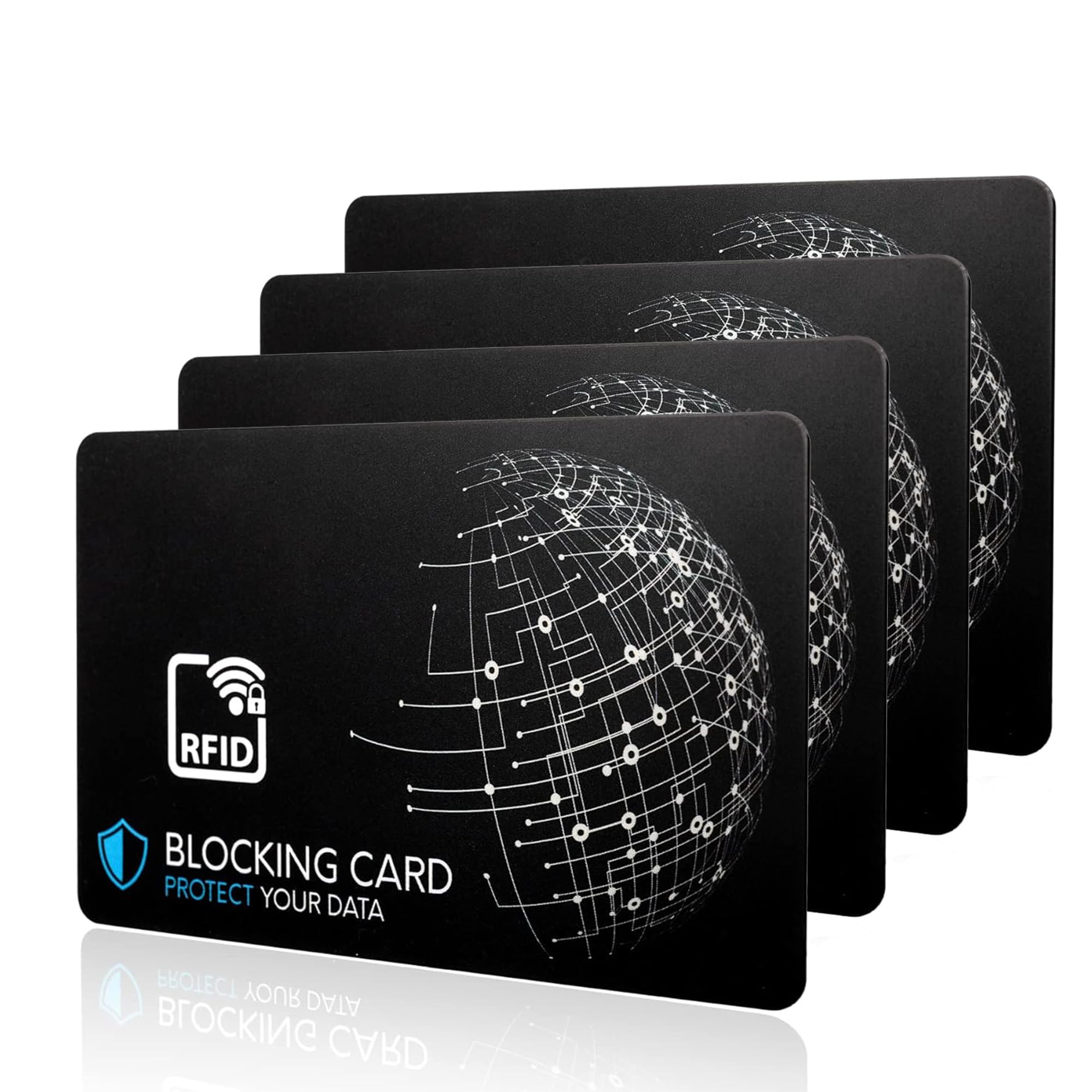 DEKRA geprüfte RFID Blocker Karte I Neuste E-Field Störsender-Technologie - zum Schutz vor Datendiebstahl I extra dünne Karte mit 0,8 mm für jede Geldbörse I Kartenschutz I NFC Schutz (4)