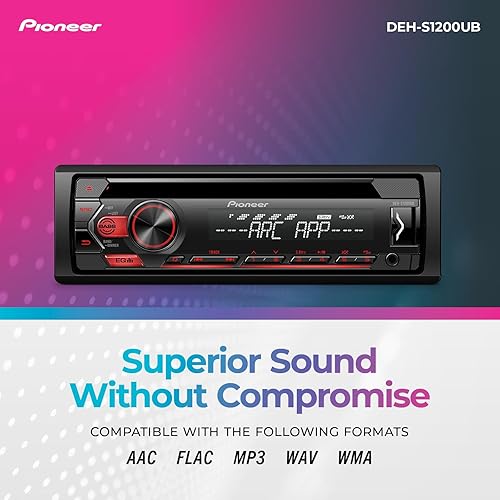 Miniatura 11 de Pioneer DEH-S6220BS Receptor de CD 1-DIN - Bluetooth, SiriusXM, USB/AUX, cambio de color, FLAC, AM/FM, cara desmontable, ecualizador de 13 bandas