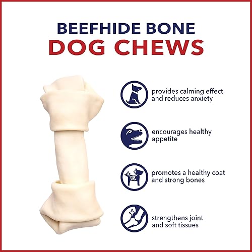 Miniatura 5 de Pet Factory American Beefhide - Golosinas masticables para perros de 6 a 7 pulgadas, sabor natural, 3 unidades1 paquete