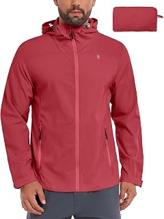 Little Donkey Andy Men's Light Athletic Jacket Quick Dry Full Zip Hoodie | UPF Cooling Mesh Fabric Jacket with 4 Pockets Dry-Fit Hooded Lightweight Outdoor Activewear Golf Hiking Fishing Travel Gym