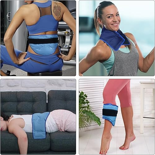 Miniatura 3 de MR.ICE Bolsa de hielo para el cuello para lesiones, bolsa fría reutilizable, bolsa de hielo de gel para cuello y hombros con respaldo de felpa