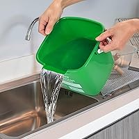 Vista 6 de Matthew Cubo de Detergente y Desinfección de Limpieza Balde de Plástico de 6 Cuartos, Juego de 6 Contenedores Cuadrados, Pico Incorporado con Mango