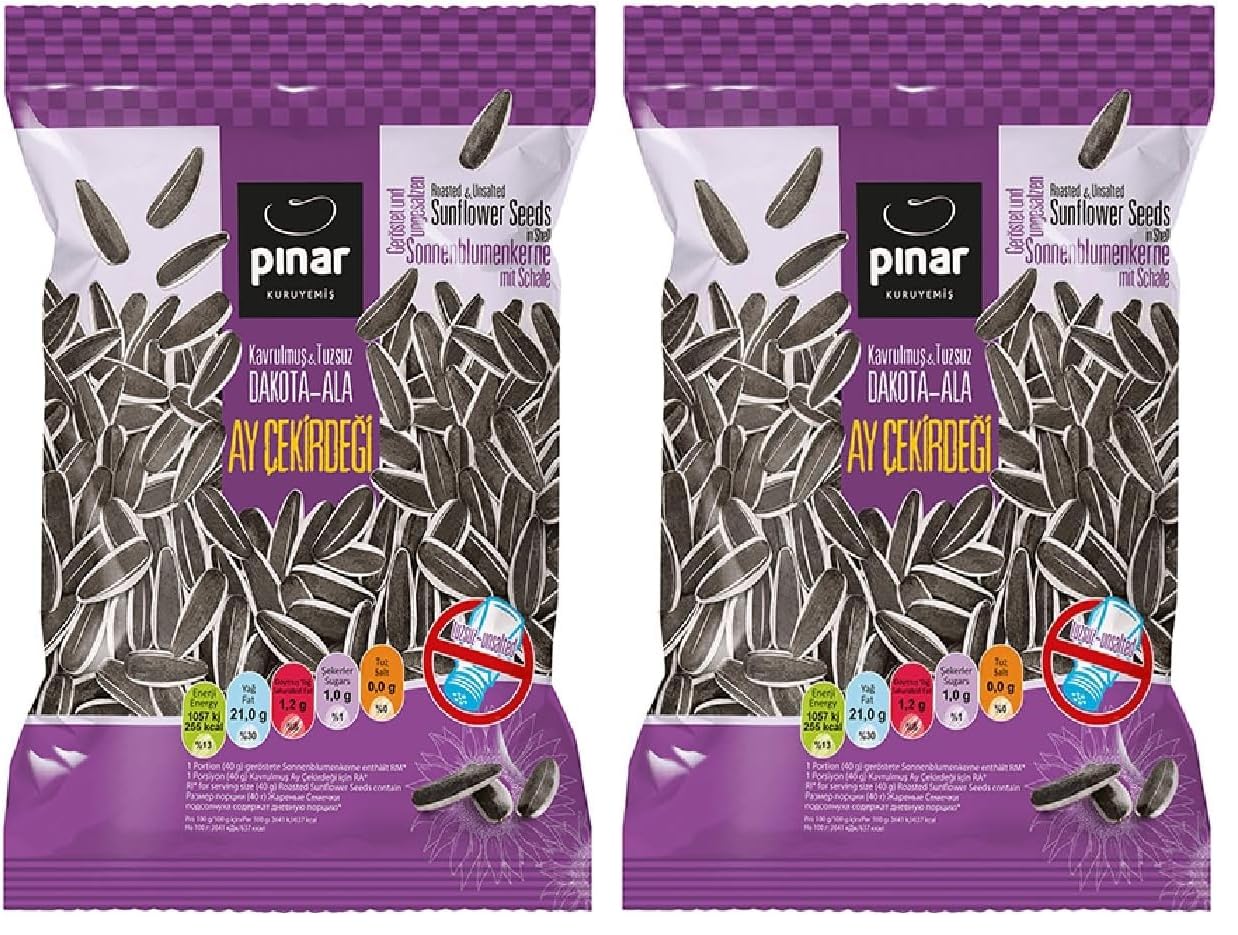 Pınar Kavrulmuş Ala Ayçekirdeği Tuzsuz 200 gr Şeffaf (2 paketi)