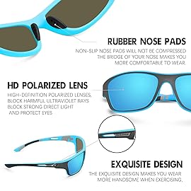 KUGUAOK 2 PACK Polarized Sports Sunglasses for Men Driving Cycling Fishing Sun Glasses 100% UV Protection Goggles