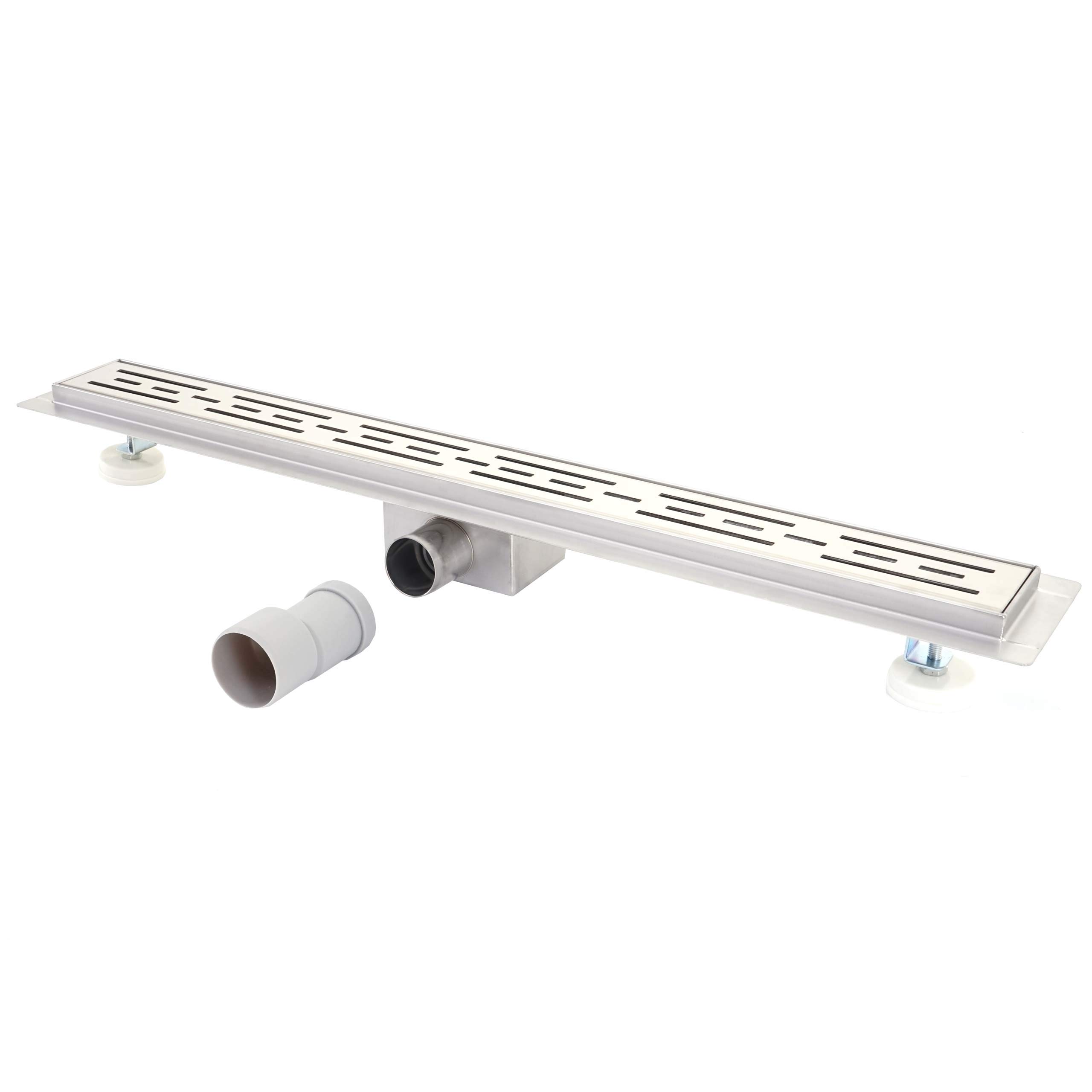 Mendler HWC-D94a - Canaleta para desagüe de ducha (sifón de acero inoxidable, 50-120 cm)