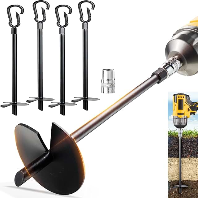 18” Ground Anchors 1000 lbs with Carabiner