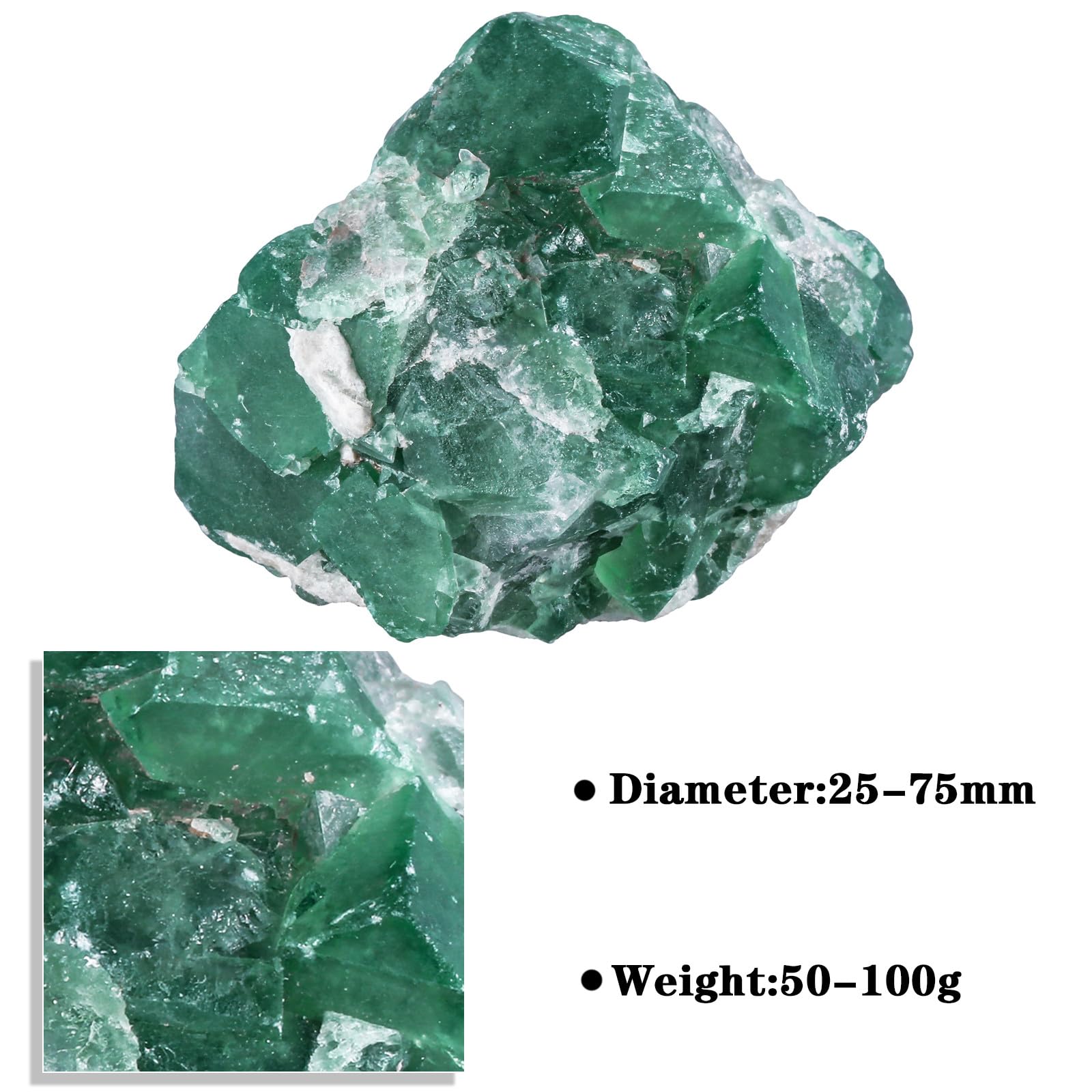 Nupuyai Natural Green Fluorite Cluster Raw Crystal Stone Specimen Madagascar Rough Fluorite for Feng Shui Meditation Office Desk Decor Crystal Healing Gift - Image 2