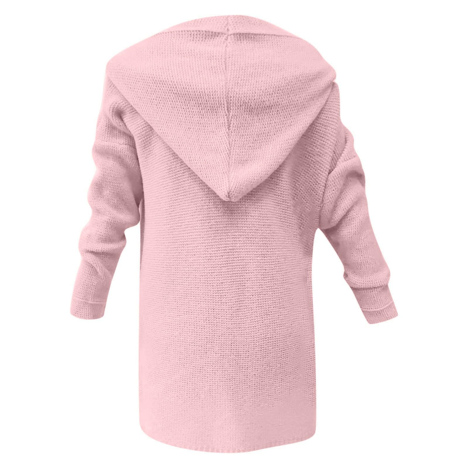 Strickjacke Damen Lang Mit Kapuze Pullover & Strickjacken Für Damen Winter Warme Strickmantel Damen Dicke Strickjacke Grobstrick Winterjacke Strick Cardigan Frauen Elegant Sweater Mit Knöpfen