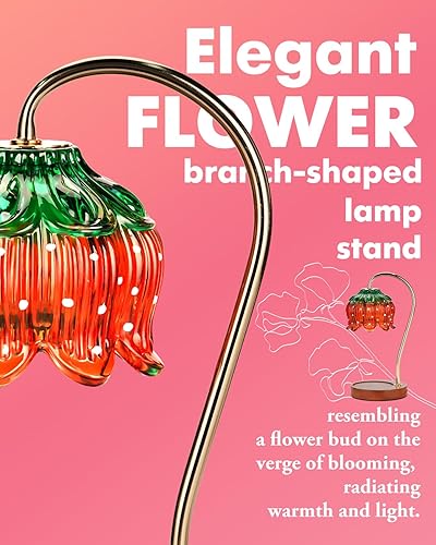 Miniatura 3 de Lámpara Calentadora de Velas de Fresa, Linda Lámpara de Vela con Temporizador y Regulable, Regalos de Cumpleaños y Navidad para Mujeres y Mamá,