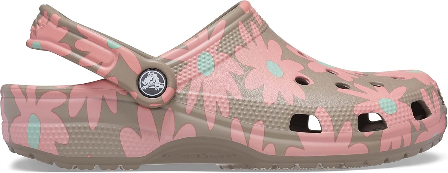 Crocs Unisex-Adult Classic Seasonal Print Clogs, Mushroom/Multi, 13 Men/15 Women