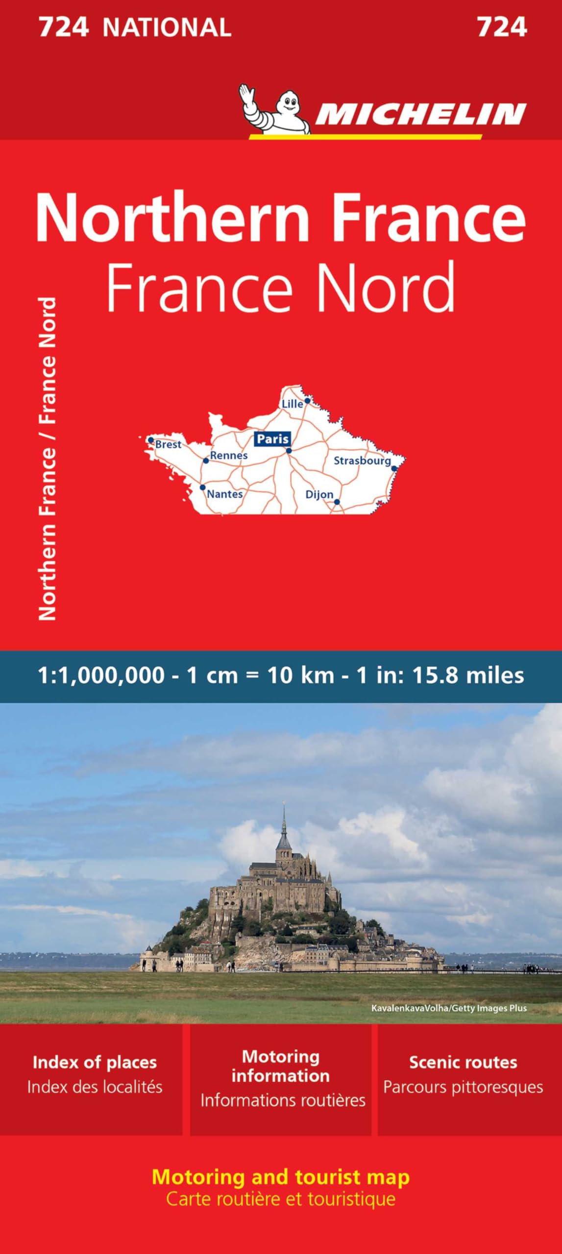Northern France - Michelin National Map 724: Straßen- und Tourismuskarte 1: 1 000 000