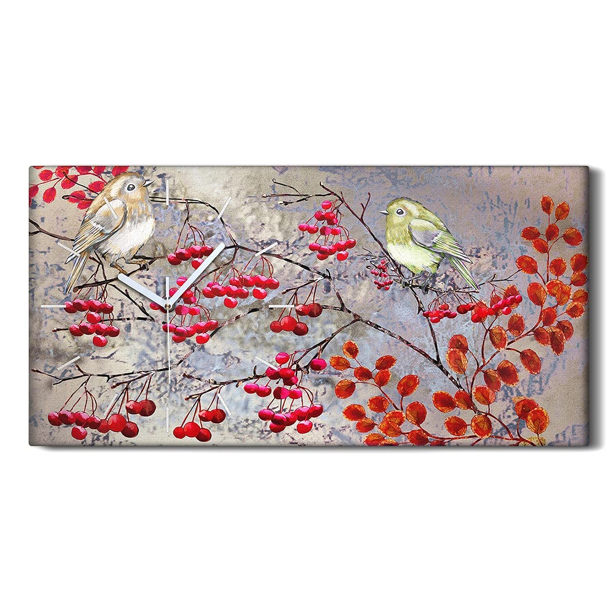 Horloge sur toile 60x30cm Coloray tableau mural moderne sans tic tac