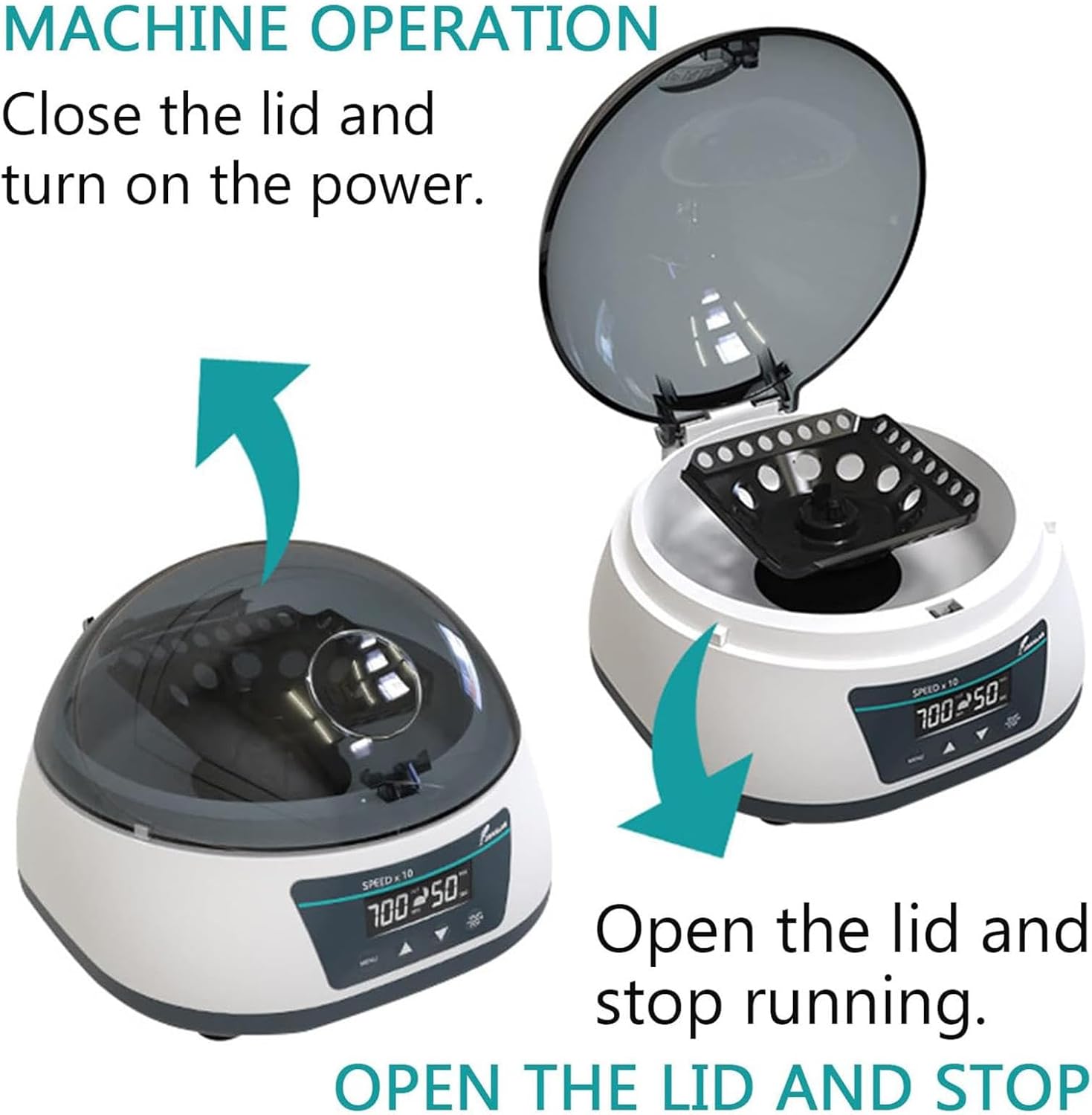 Lab benchtop Centrifuge,Portable Mini Centrifuge,1000-7000 RPM,High Speed Plasma Microcentrifuge with 3-in1 Rotor 12 x 0.2/0.5/1.5/2ml Centrifuge Tubes and 32×0.2ml PCR Strips,B
