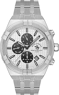 ساعة كرونوغراف للرجال من سانتا باربرا SB.1.10508-1 بمينا فضة بسوار