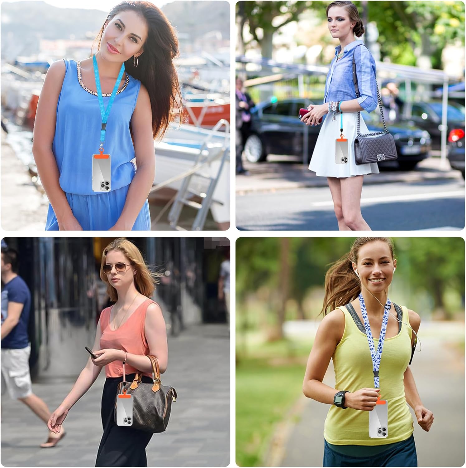 Phone Tether Tab, 2 Pack Cell Phone Lanyard Patch Without Adhesive, Phone Strap Replacement Part for All Full Phone Cases (Orange) - Image 7