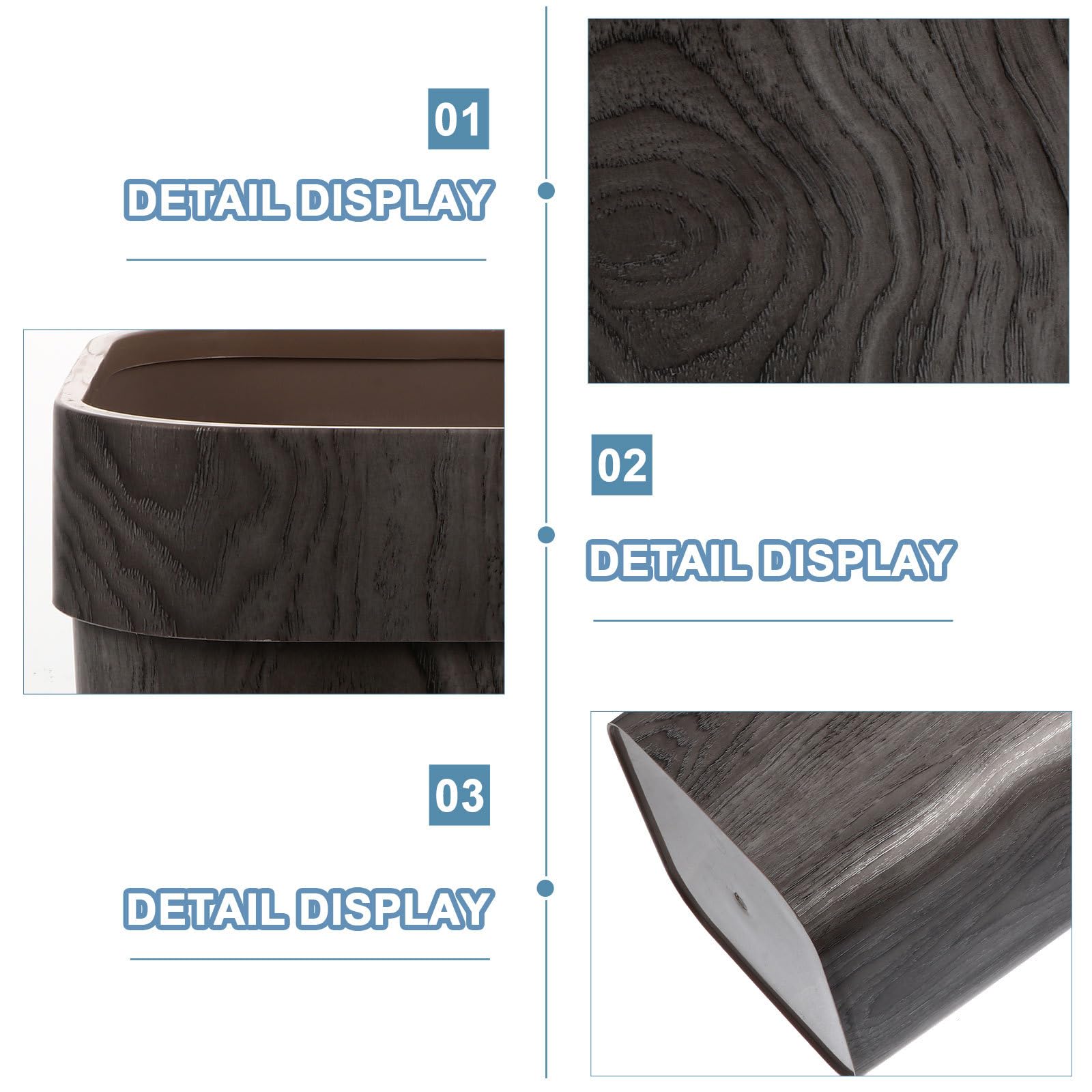 Uonlytech 1pieza Cubo de Basura Doméstico sin Tapa Diseño Antideslizante Organizador de Residuos para Desechos Pequeños Práctico Contenedor de Plástico Resistente para Hogar y Oficina