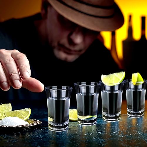 Miniatura 6 de Zubebe Juego de 150 vasos de chupito de acrílico de 1.2 onzas con base pesada, vasos pequeños redondos de plástico transparente, a granel para