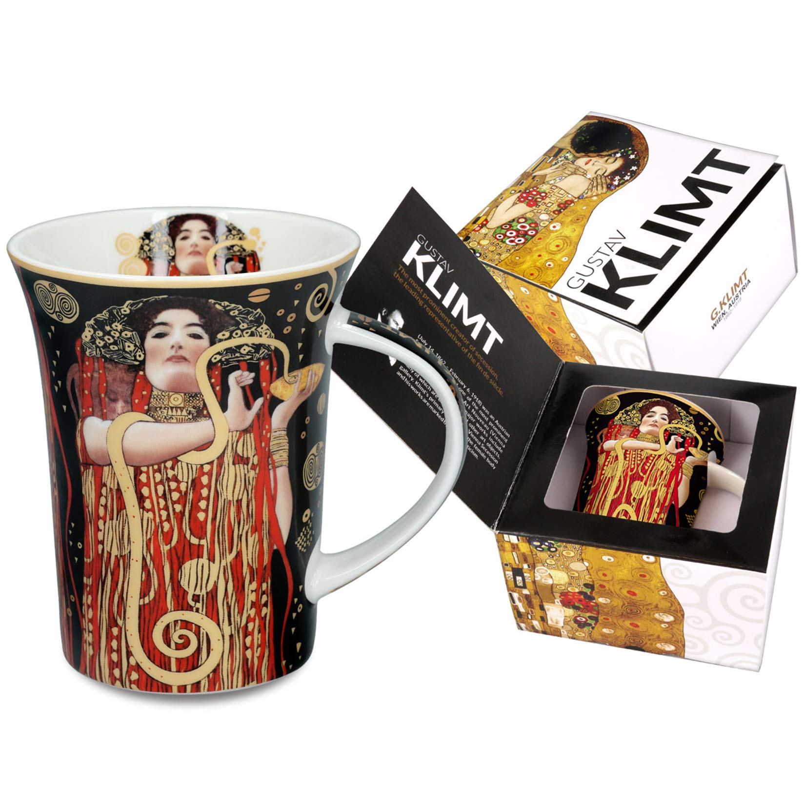 CarmaniPorcelain Mug Decorated with 'Hygieia' by Gustav Klimt 350ml