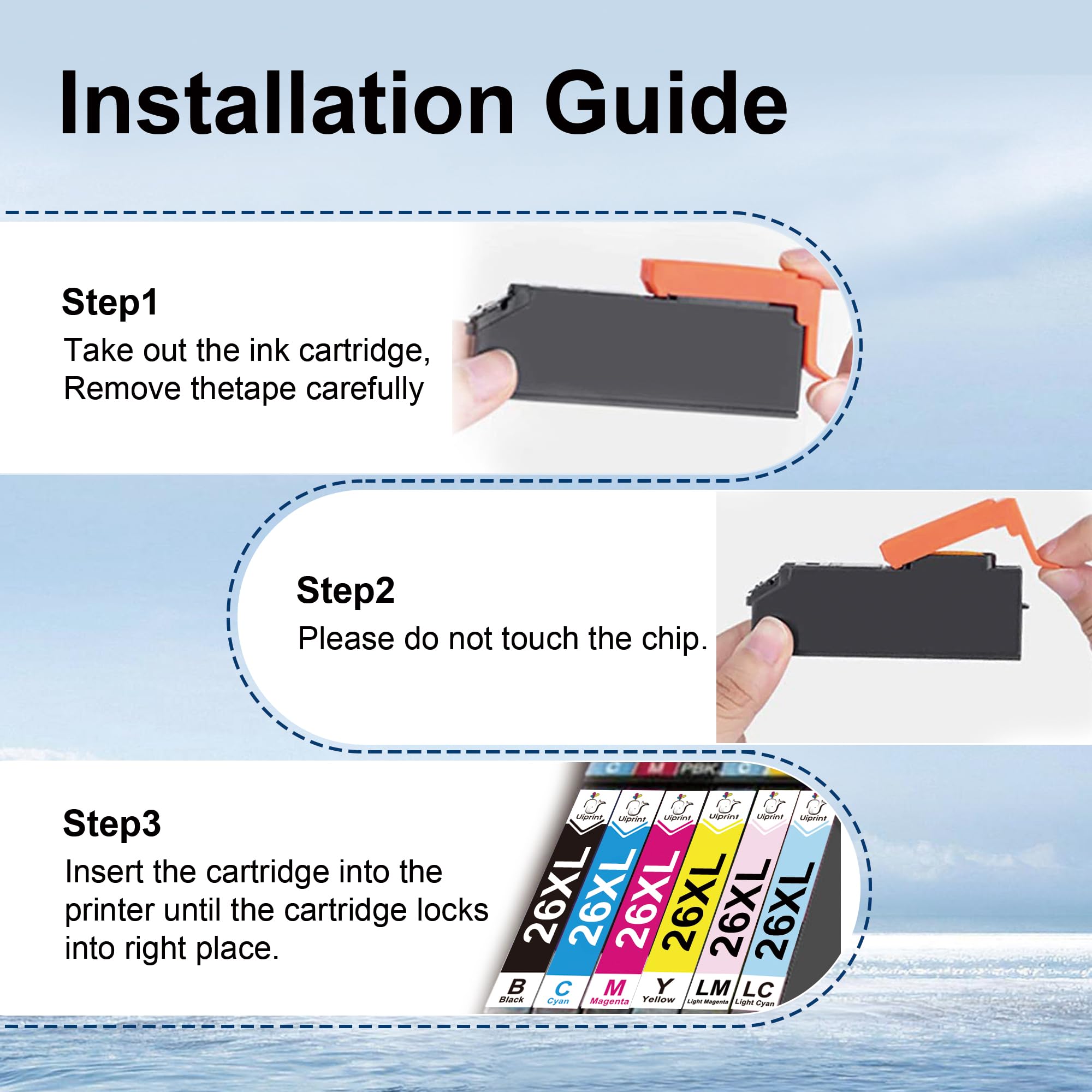 Uiprint 26XL Cartucce d'inchiostro compatibili con Epson 26 XL per Expression Premium XP-510 XP-520 XP-600 XP-605 XP-610 XP-615 XP-620 XP-625 XP-700 XP-710 XP-800 XP-810 XP-820
