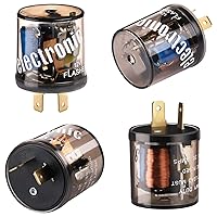 Vista 8 de Reginary 2 unids 12V 2 Pin Electrónico LED Flasher Relé LED Luz de señal de giro de dos clavijas redonda resistente 20 amperios Compatible