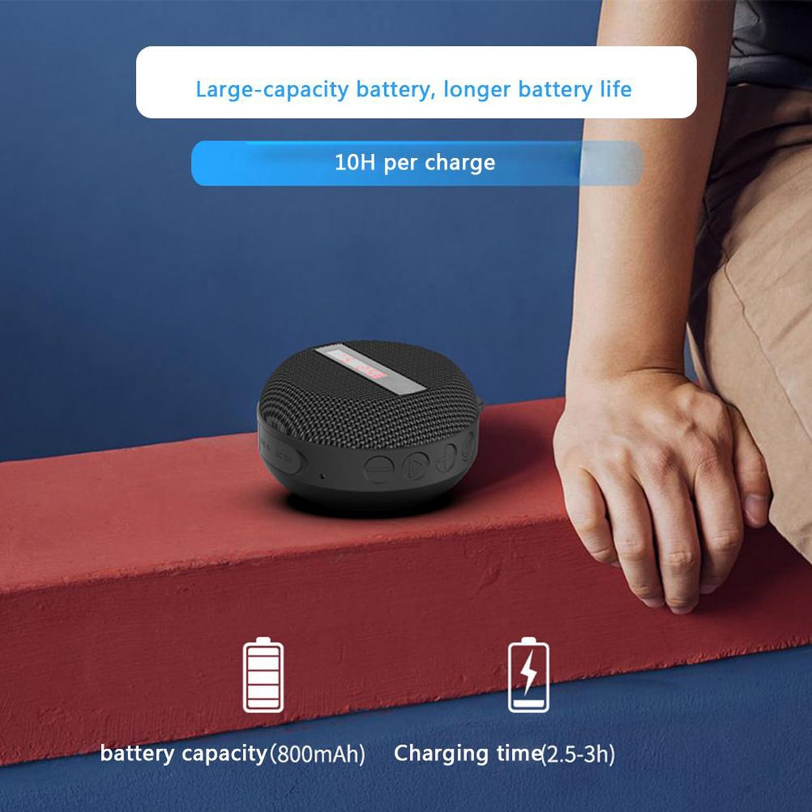 Keenso Altoparlante Bluetooth da Ciclismo, Altoparlante Bluetooth Wireless Portatile con Audio Bluetooth 5.0 IPX6 Piccolo Altoparlante Impermeabile per Bici (Black)