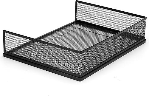 Miniatura 6 de izBuy Bandejas de cartas, bandeja de papel, apilable, organizador de archivos de escritorio, organizador de archivos de malla de alambre, bandeja de