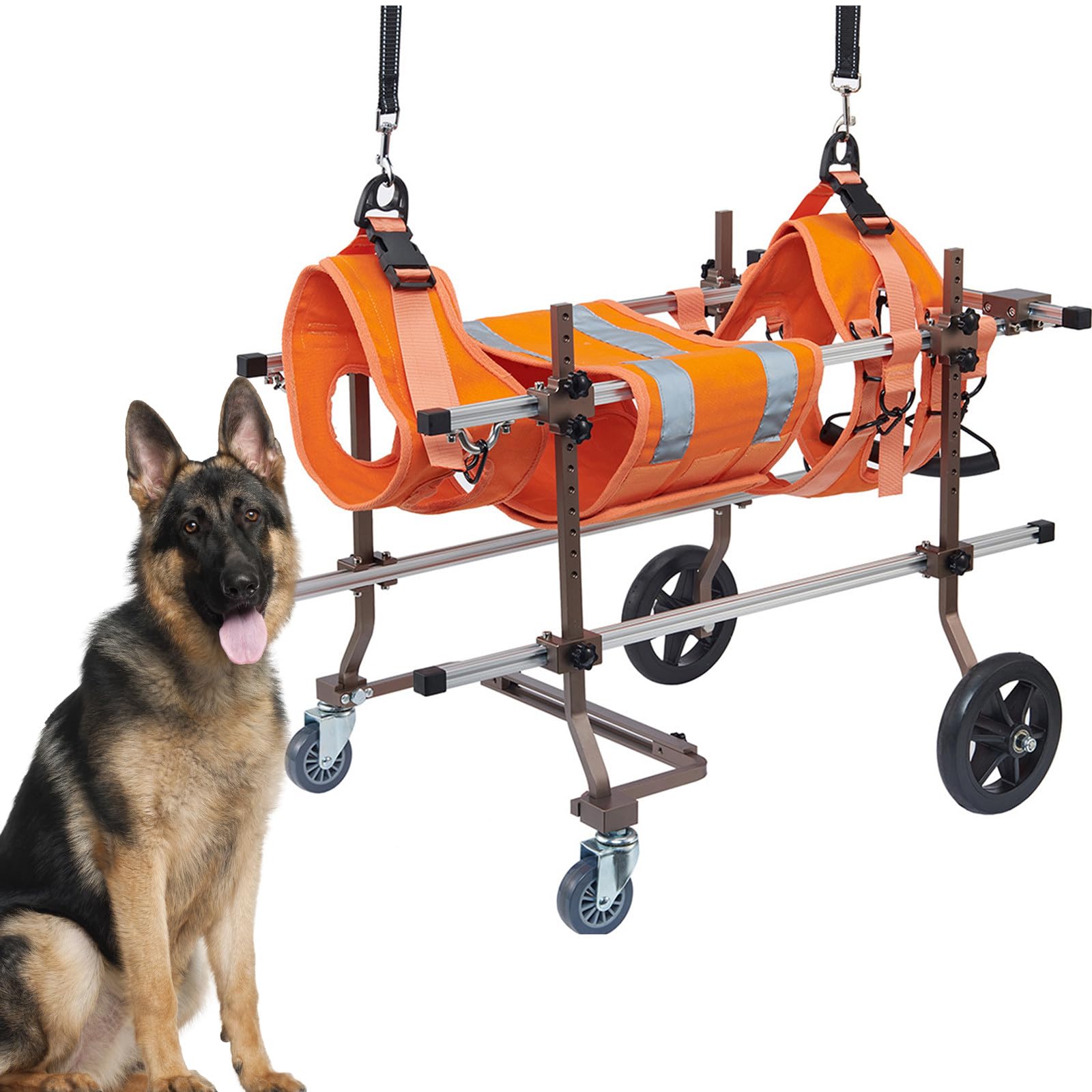 Fauteuil roulant pour chien réglable avec support de mobilité complet