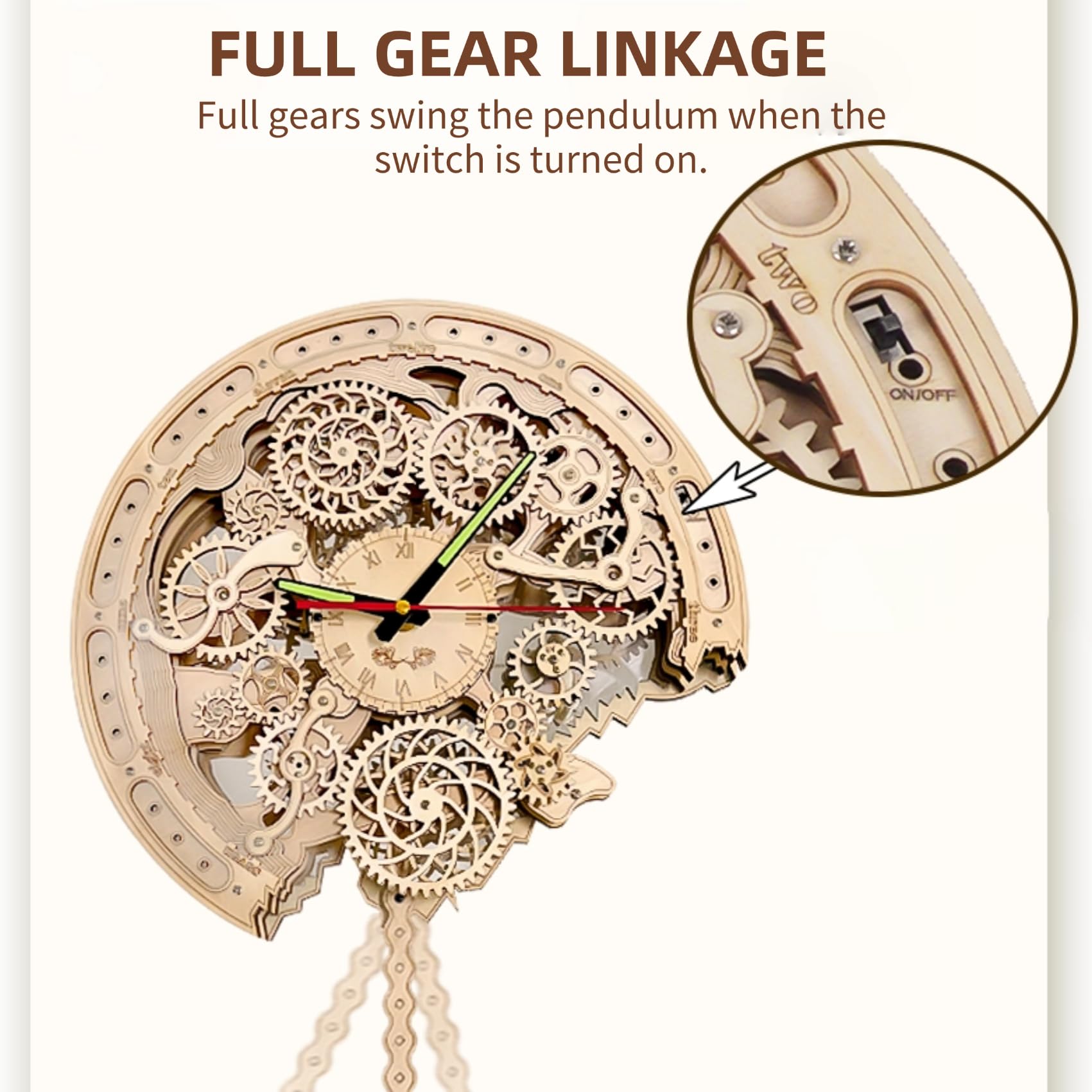 3D Holzpuzzle Erwachsene Uhr, Mechanischer Modellbausatz Wanduhr aus Holz Steampunk Deko DIY Bastelset, Holzbausatz für Erwachsene, Kreatives Geschenk & Modellbau Hobby (Uhr)