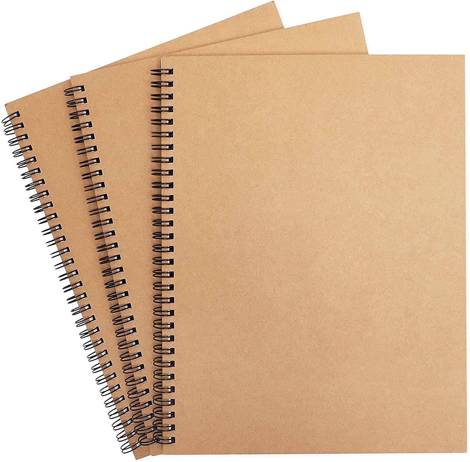 AccuPrints Paquete de 3 cuadernos universitarios en espiral, A5, tamaño 5.5 x 8.2 pulgadas, en blanco, cuaderno de escritura de viaje, diario, bloc de notas, cuaderno de bocetos, para estudiantes,