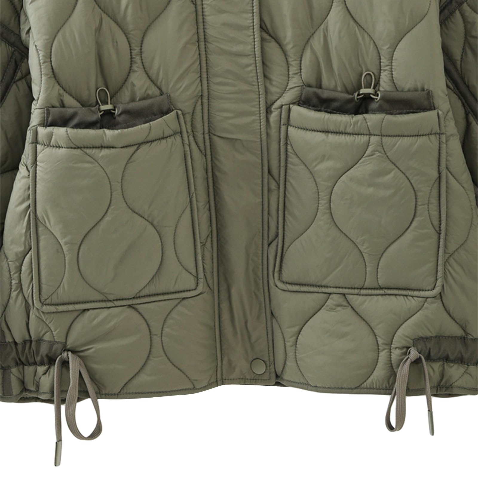 Damen Steppjacke Leichte Zip Up Langarm wattierter Mantel Stehkragen Pufferjacke Winter Daunenjacken Oberbekleidung mit Taschen