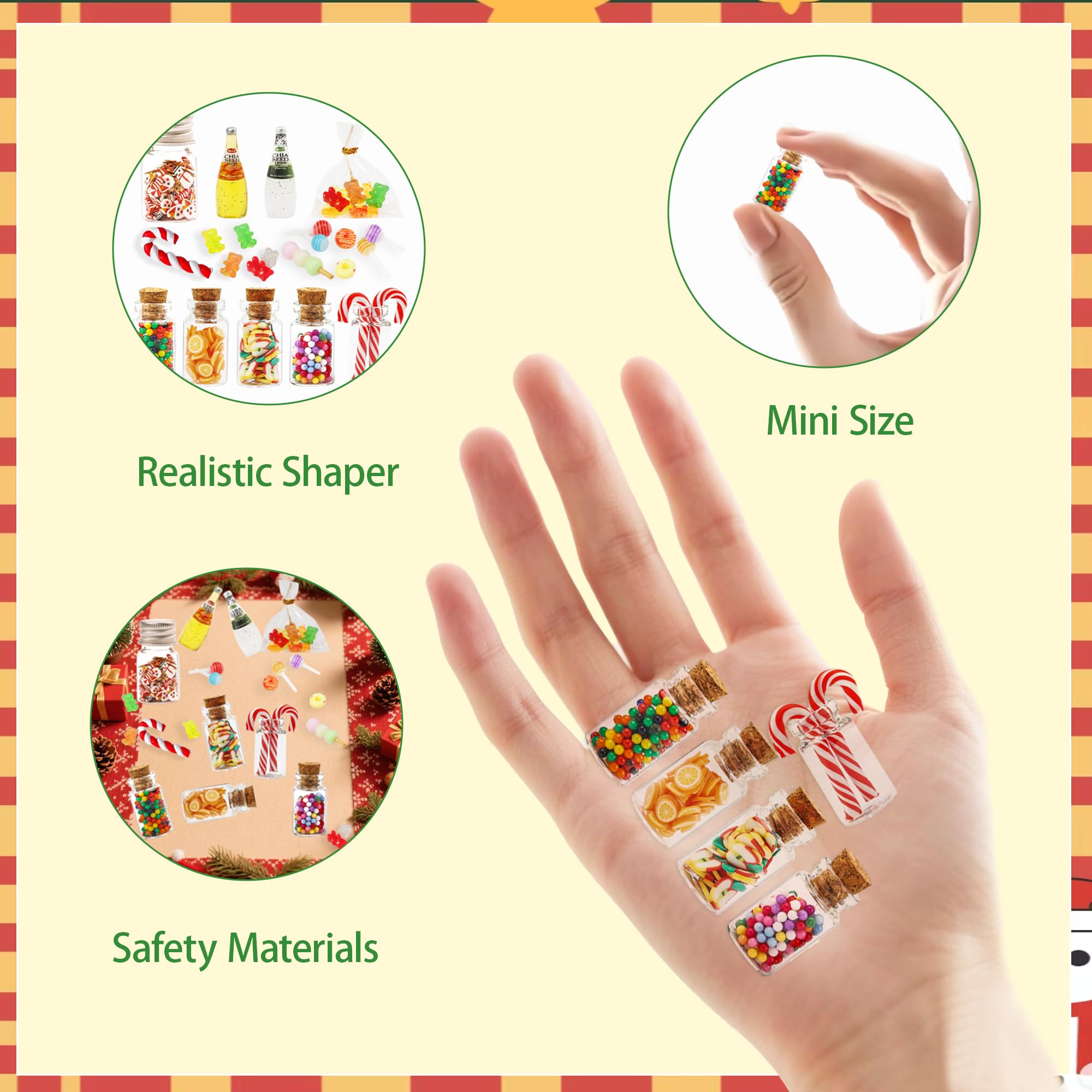 16 Stück Wichtel Zubehör Weihnachten - Miniatur Süßigkeiten Set Für Wichteltür Deko