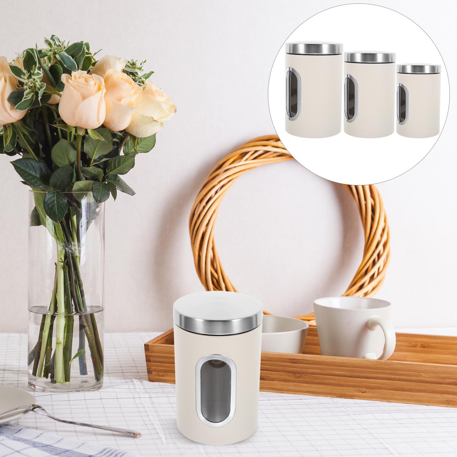 Edelstahl Teedose 3 Stück mit Deckel, Luftdicht, für Teeaufbewahrung