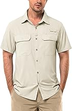 33,000ft Men's UPF 50+ UV Short Sleeve Hiking Fishing Shirt Quick Dry Cooling PFG Sun Protection Shirt for Travel Safari