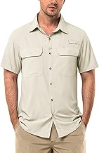 33,000ft Men's Short-Sleeved Shirt, UPF 50+ UV Protection, Outdoor Shirt, Quick-Drying Casual Shirt, Functional Shirt, Hiking Shirt for Fishing, Saf