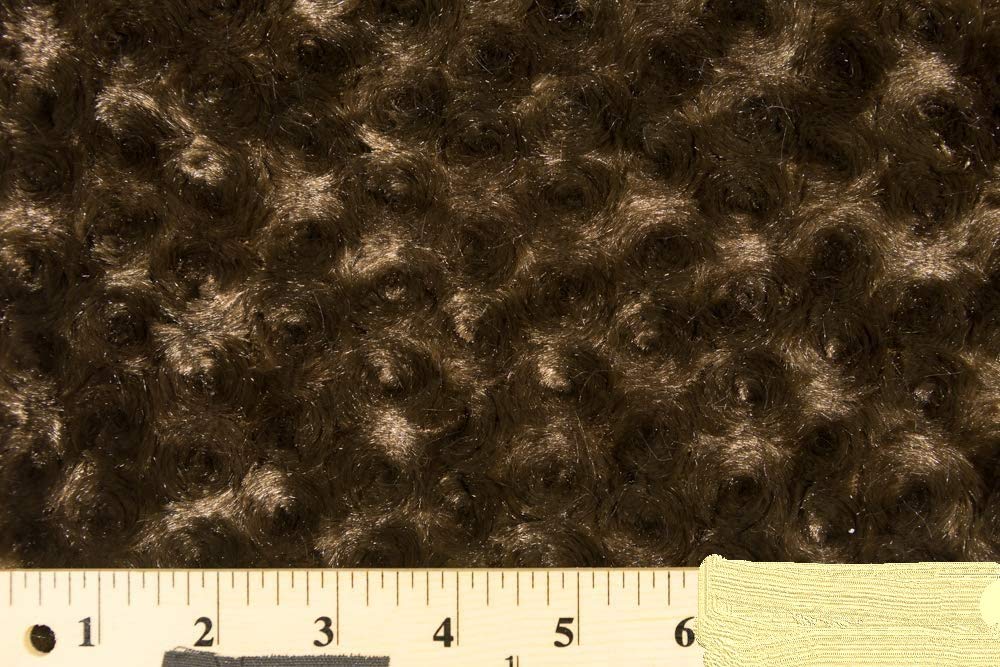 Luxurious Minky Rosebud Fabric - Chocolate Brown