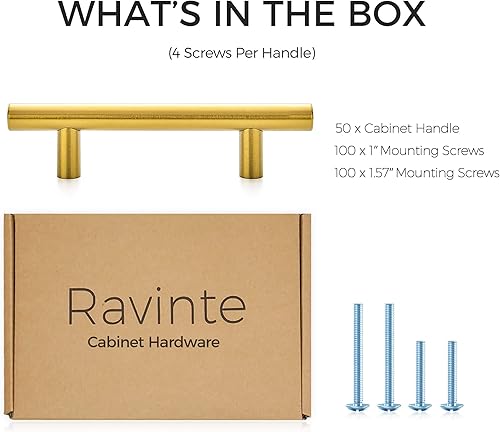 Miniatura 48 de Ravinte - 35 tiradores de 5 pulgadas para gabinete, cajones de cocina y alacenas, en níquel satinado y cepillado, de acero inoxidable, 5 pulgadas