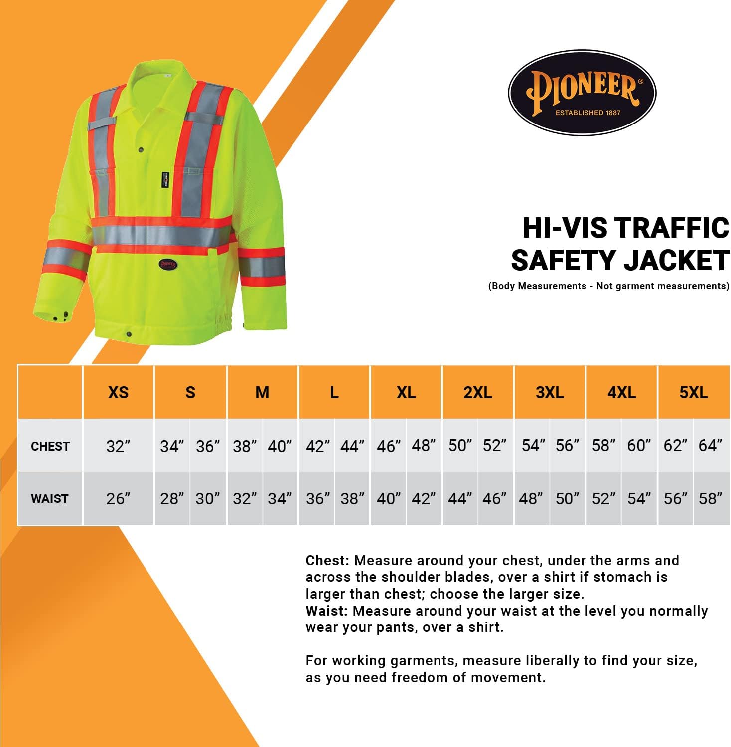 Pioneer Hi Vis 5イン1 防水安全ジャケット 男性用 Pioneer Safety 高視認性 [Pioneer] 安全。 Safety