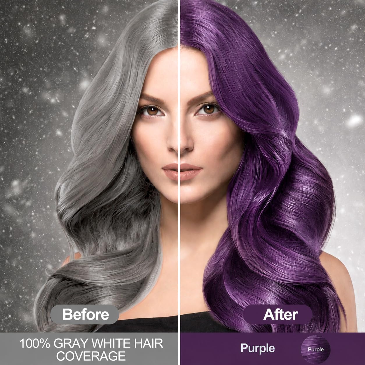 Purple Hair Dye Shampoo 3 w 1, szampon do farbowania włosów, fioletowy do siwych włosów, natychmiastowy szampon do farbowania włosów, dla mężczyzn i kobiet (500 ml)